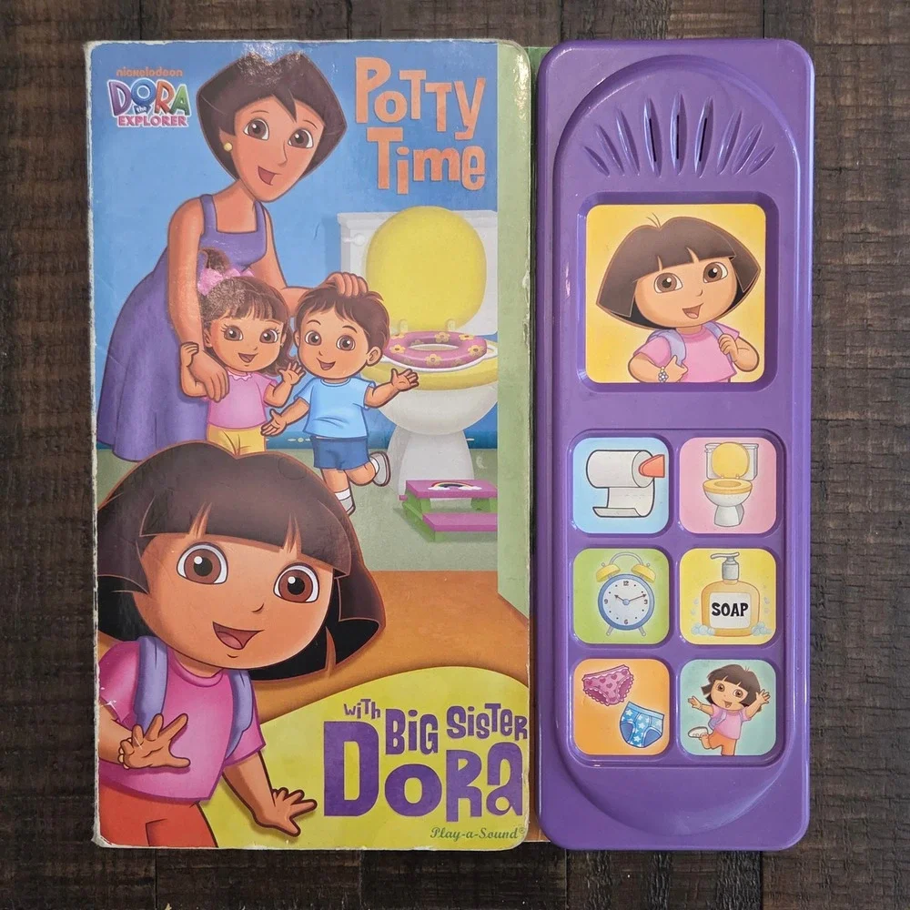 Lot 2 Dora the Explorer Sound Books Potty Time Big Sister & Smile for the Camera